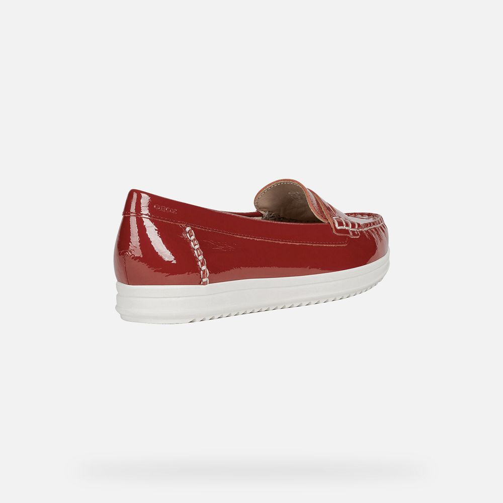 Geox Loafers Red Genova - Geox Womens Shoes - ONADJL962